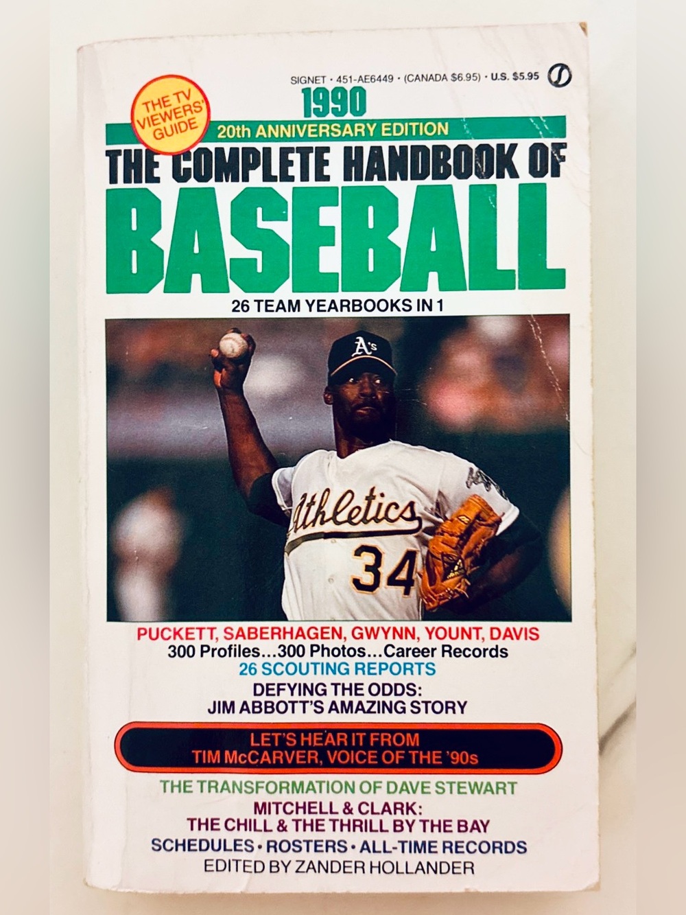 1990 20th Anniversary Of The Complete Handbook of Baseball - Zander Hollander